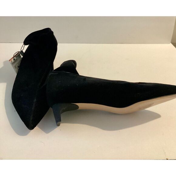 NWT Zara Black Velvet Pointed Toe Kitten Heel Ankle Boot 37 - Picture 2 of 7